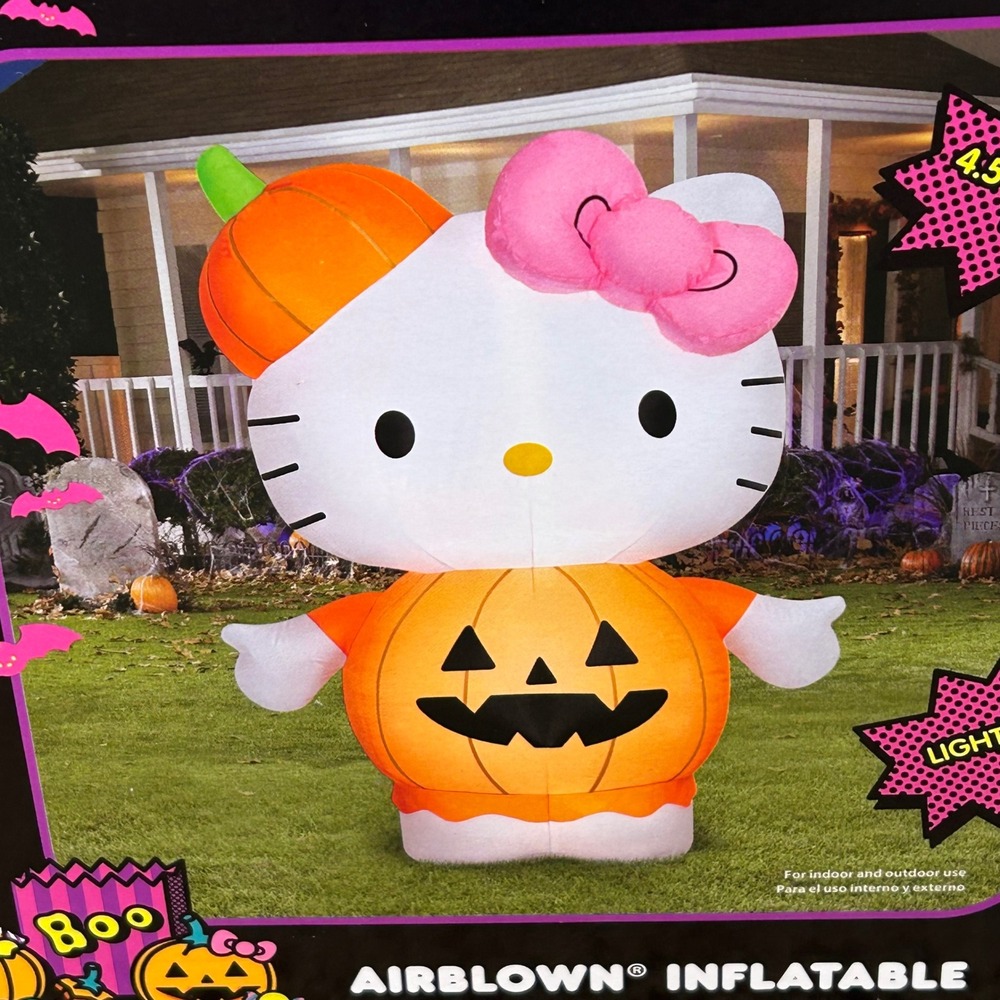 Hello Kitty Airblown Inflatable Halloween Pumpkin Costume Decor 4.5 FT Tall - Picture 2 of 7